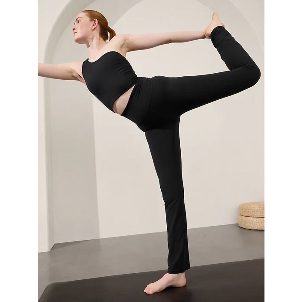 Athleta Elation Ultra High Rise Straight Pant Black Size S Yoga *EUC